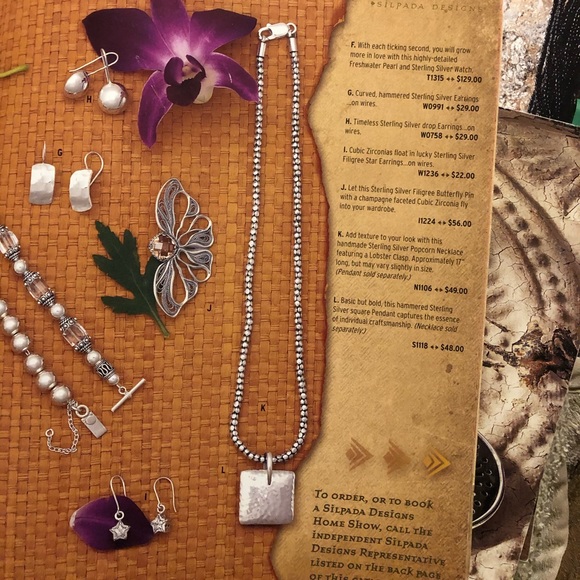 Silpada S1118 Square Pillow Sterling Silver Pendant Popcorn Necklace N1106 - Picture 3 of 15